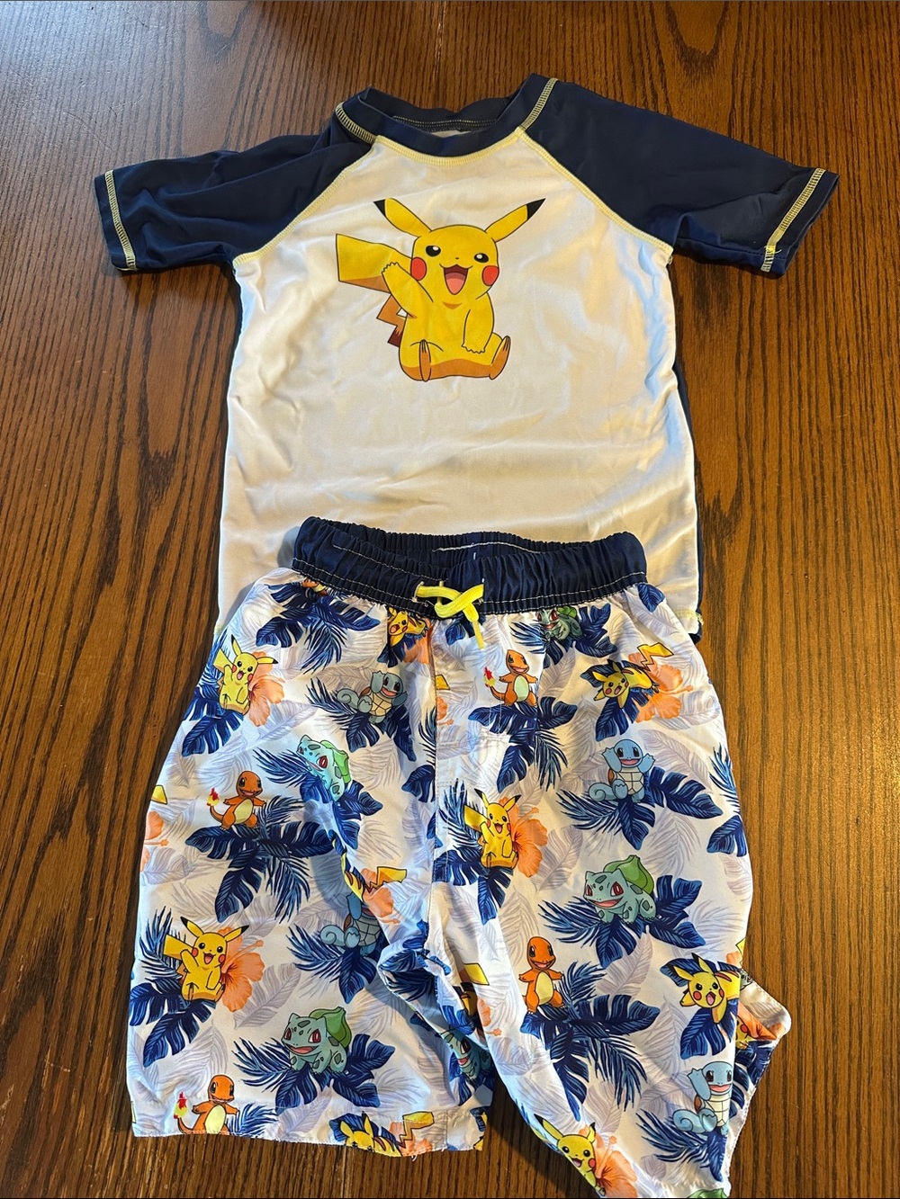 Pikachu Kids Swim set - Navy & White